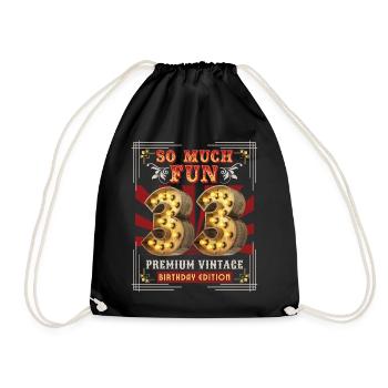 33rd birthday 33 years Vintage-Retro Fun-Birthday - Drawstring Bag - black - Front