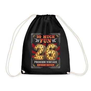 26ème anniversaire 26 ans Vintage-Retro Fun-Birthday - Sac de sport léger - noir - Devant