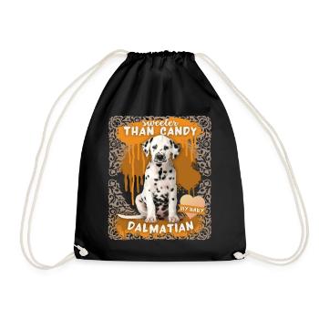 Dalmatiner, Hund, lustiger Spruch - Turnbeutel - Schwarz - Vorne