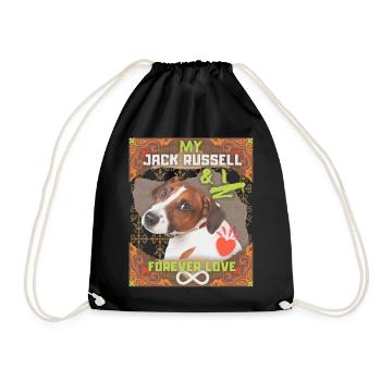Jack Russell Terrier, disant - Sac de sport léger - noir - Devant