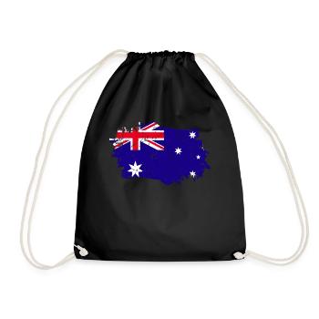 Australia Flag Grunge Australia Flag - Drawstring Bag - black - Front