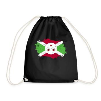 Burundi Flag Grunge Burundi Flag - Drawstring Bag - black - Front
