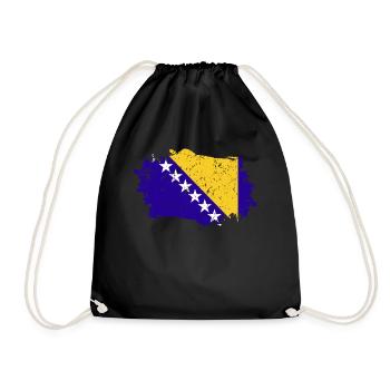 Bosnien Und Herzegowina Flagge - Turnbeutel - Schwarz - Vorne