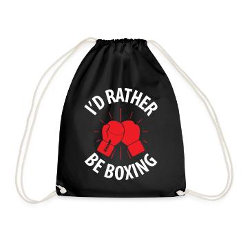 Boxing Kickboxing - I'd Rather Be Boxing - Turnbeutel - Schwarz - Vorne