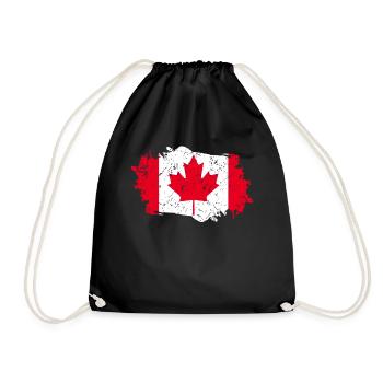 Kanada Flagge Grunge Kanada Fahne - Turnbeutel - Schwarz - Vorne