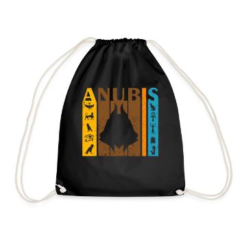 Ägyptischer Gott Anubis Hieroglyhps Ägypten Mythol - Turnbeutel - Schwarz - Vorne