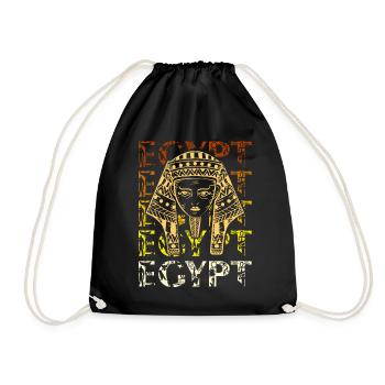 Ägyptischer Pharao König Tut Tutanchamun Ägypten M - Turnbeutel - Schwarz - Vorne