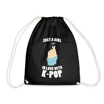 Nur ein Mädchen, das in Kpop Fangirl Korean Merch - Turnbeutel - Schwarz - Vorne