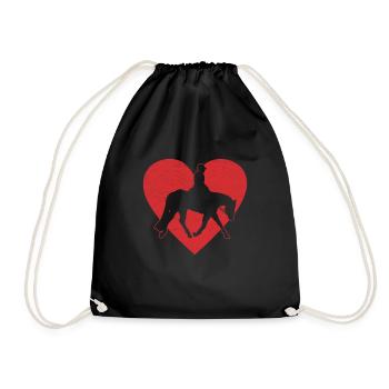 Chasse équitation anglaise cavalier cheval sport équestre - Sac de sport léger - noir - Devant