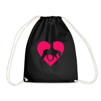 Hunt english riding rider horse equestrian sport - Drawstring Bag - black - Front