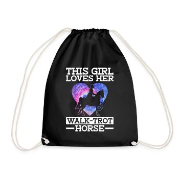 This Girl Loves Her Walk-trot Horse - Saddle - Drawstring Bag - black - Front