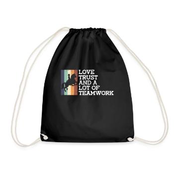 Love, trust and a lot of teamwork - - Drawstring Bag - black - Front
