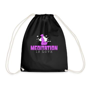 Meditation - Drawstring Bag - black - Front