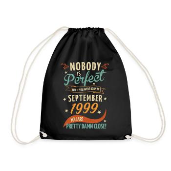 Personne n’est parfait né en septembre 1999 - Sac de sport léger - noir - Devant