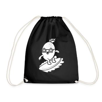 Surfer Wassersurfen Lustiges Surfen Ananas Surfer - Turnbeutel - Schwarz - Vorne