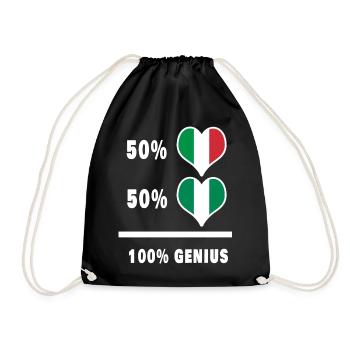 Brilliant Italy and Nigeria / Gift - Drawstring Bag - black - Front