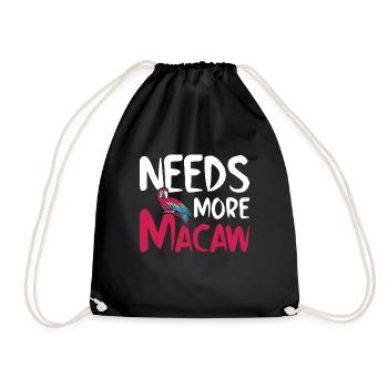 Macaw Parrot Lover Nature Zoo Animal Pet - Drawstring Bag - black - Front