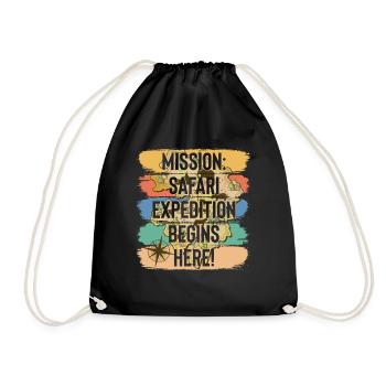 Safari Wildlife Mission Expedition Adventure - Drawstring Bag - black - Front