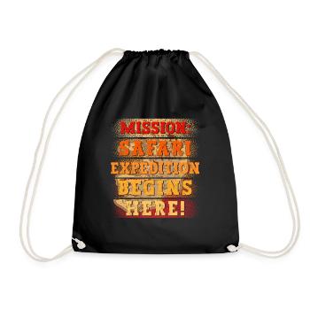 Safari Wildlife Mission Expedition Adventure - Drawstring Bag - black - Front