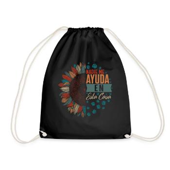 Mom Shirt, Nadie Me ayuda en Esta Casa Funny - Turnbeutel - Schwarz - Vorne