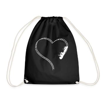 Roller Coaster Heart - Turnbeutel - Schwarz - Vorne