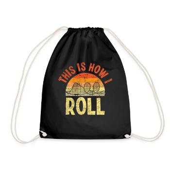 Roller Coaster Retro Vintage This - Drawstring Bag - black - Front