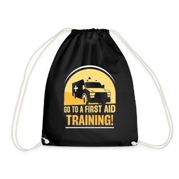 Take a first aid course! Teacher - Drawstring Bag - black - Front