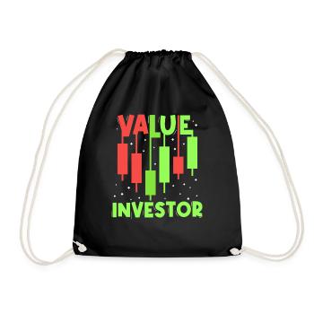 Value Investor Investieren Anleger Finanzier - Turnbeutel - Schwarz - Vorne