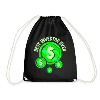 Best Investor Ever Investor Investing - Drawstring Bag - black - Front