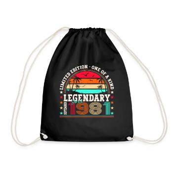 Legendary September 1981 41st birthday gift - Drawstring Bag - black - Front