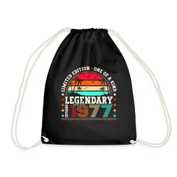 Legendary September 1977 45th birthday gift - Drawstring Bag - black - Front