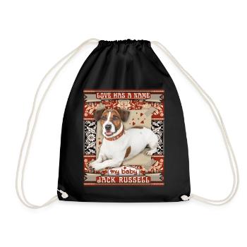 Jack-Russell-Terrier, Hund, Liebe-Love - Turnbeutel - Schwarz - Vorne