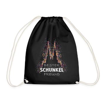Kölner Dom Konfetti Kostümersatz Jeck Karneval - Turnbeutel - Schwarz - Vorne