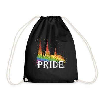 Pride Cologne Cathédrale Kölle Gay Rainbow Flag CSD - Sac de sport léger - noir - Devant