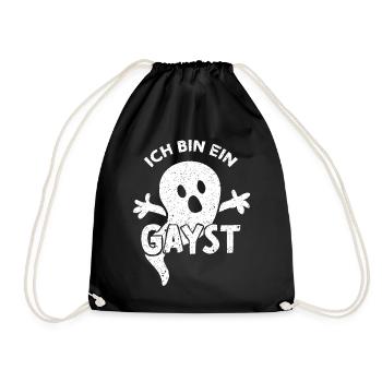 Geist Kostümersatz Gay Schwul Karneval Fasching - Turnbeutel - Schwarz - Vorne