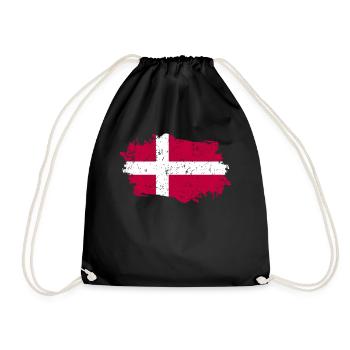 Drapeau du Danemark Grunge Drapeau du Danemark - Sac de sport léger - noir - Devant