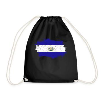 El Salvador Flag Grunge El Salvador Flag - Drawstring Bag - black - Front