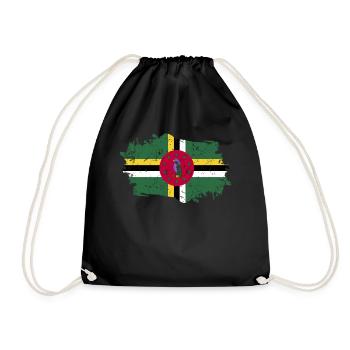 Drapeau de la Dominique Grunge Drapeau de la Dominique - Sac de sport léger - noir - Devant
