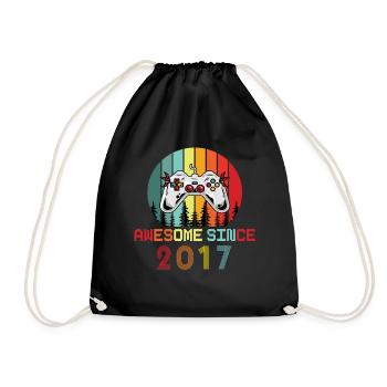 Awesome Since 2017 Birthday 2017 Vintage 2017 - Drawstring Bag - black - Front