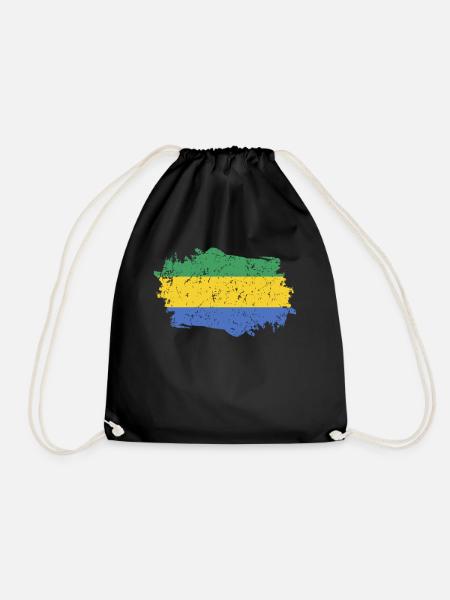 Gabon Drapeau Grunge Gabon Drapeau - Sac de sport léger - noir