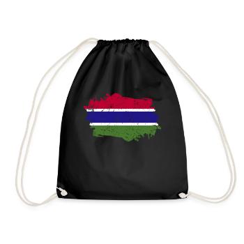 Gambia Flag Grunge Gambia Flag - Drawstring Bag - black - Front