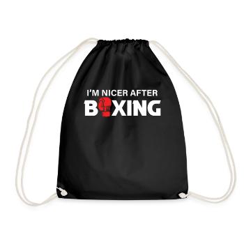 Boxe Kickboxing - Je suis plus gentil après la boxe - Sac de sport léger - noir - Devant