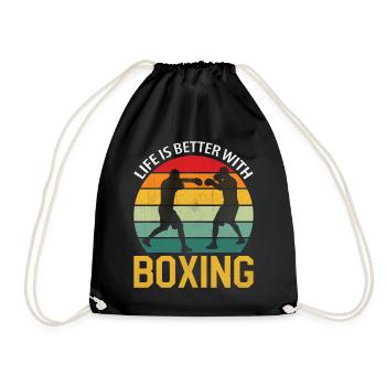 Boxing Kickboxing - Life Is Better With Boxing - Drawstring Bag - black - Front