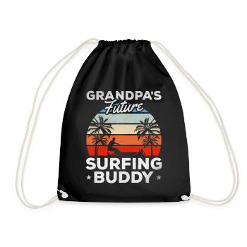 Surfer Surfboard Surfen Baby Opas Zukunft Surfing - Turnbeutel - Schwarz - Vorne