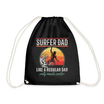 Surfer Dad Like A Normal Dad Nur viel cooler - Dad - Turnbeutel - Schwarz - Vorne
