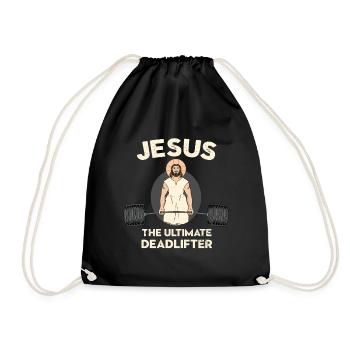 Jesus Deadlift Christ - Turnbeutel - Schwarz - Vorne