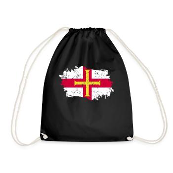 Guernsey Flag Grunge Guernsey Flag - Drawstring Bag - black - Front