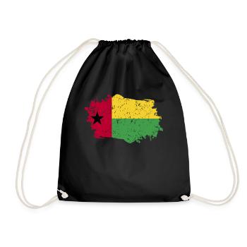Guinea Bissau Flag Grunge Guinea Bissau Flag - Drawstring Bag - black - Front