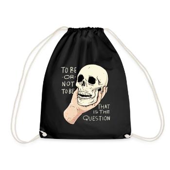 Hamlet Quote "To Be or Not To Be" Design - Drawstring Bag - black - Front