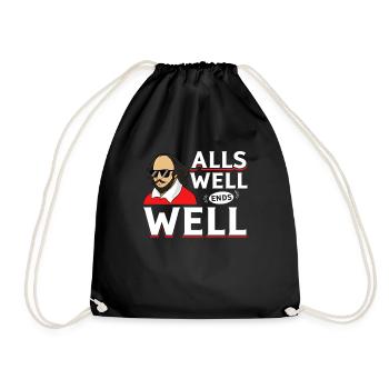 William Shakespeare "End well all good" design - Drawstring Bag - black - Front